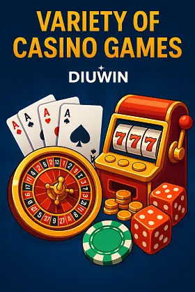 Variety of casino games available at Diuwin